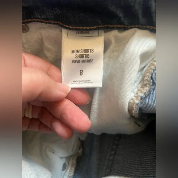 Express Mom Shorts Super High Rise Denim Shortie Women’s Size 8 - Picture 5 of 6